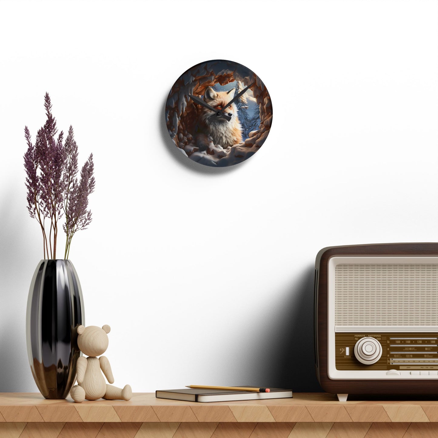 Cave Fox Wall Clock