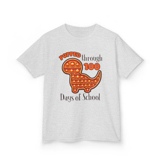 "Popped Through 100 Days of School" Children's Heavy Cotton Tee