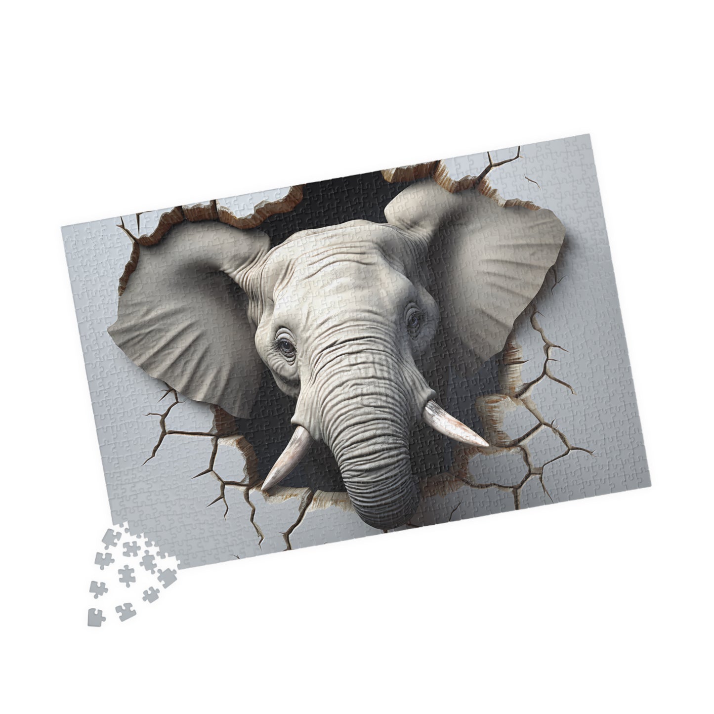 3D Elephant Breaking Wall Puzzle
