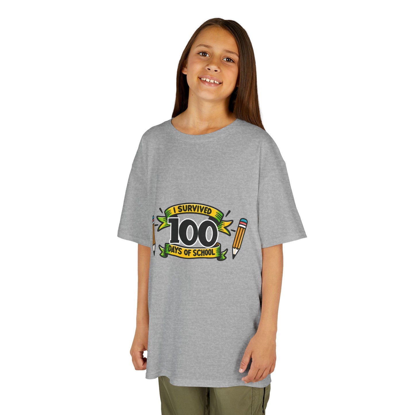 "I Survived 100 Days of School" Children's Heavy Cotton Tee