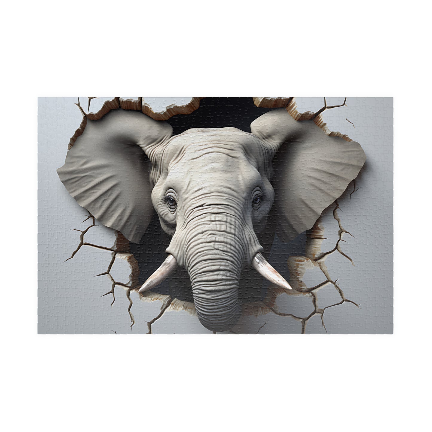 3D Elephant Breaking Wall Puzzle