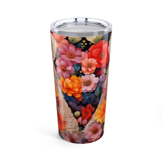 Floral Polar Bear 20oz Tumbler