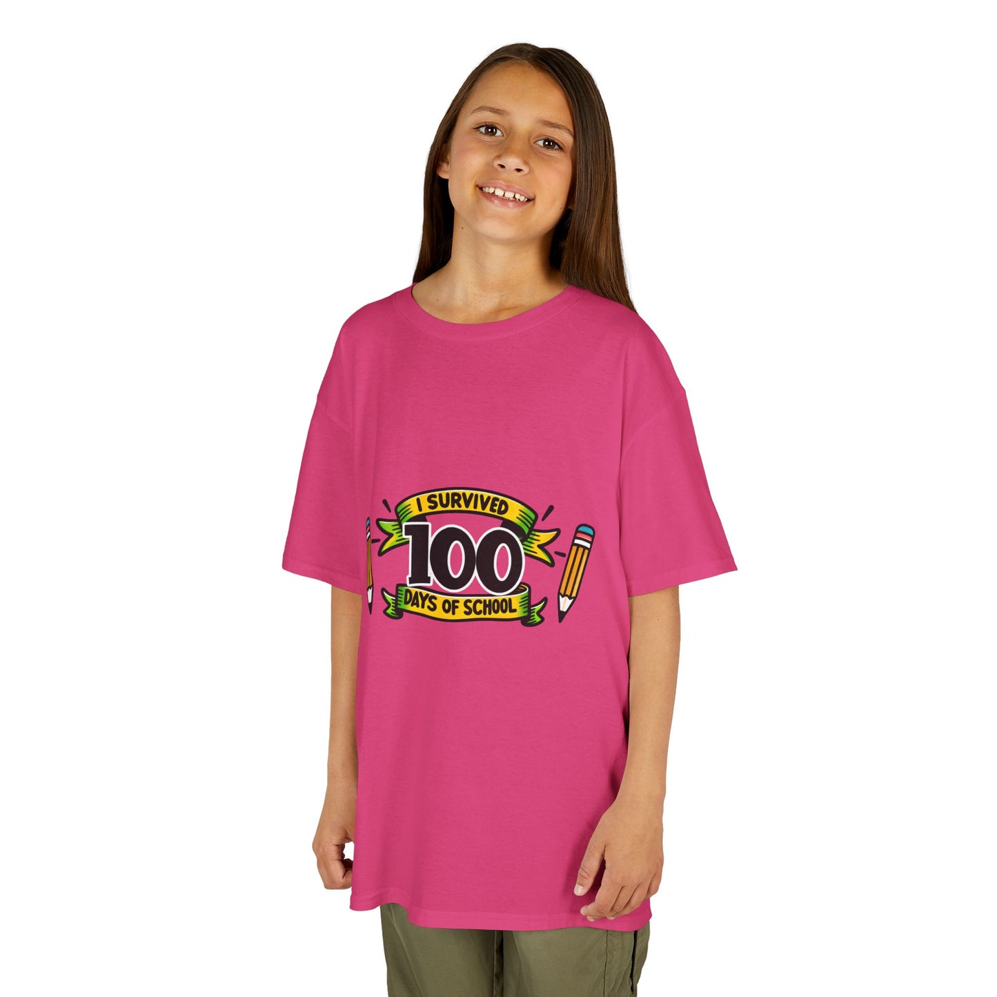 "I Survived 100 Days of School" Children's Heavy Cotton Tee