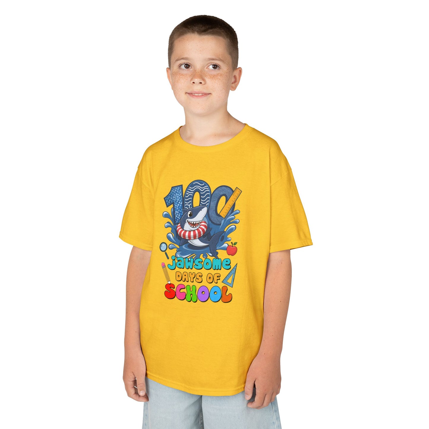 "100 Jawsome Days of School" Children's Heavy Cotton Tee