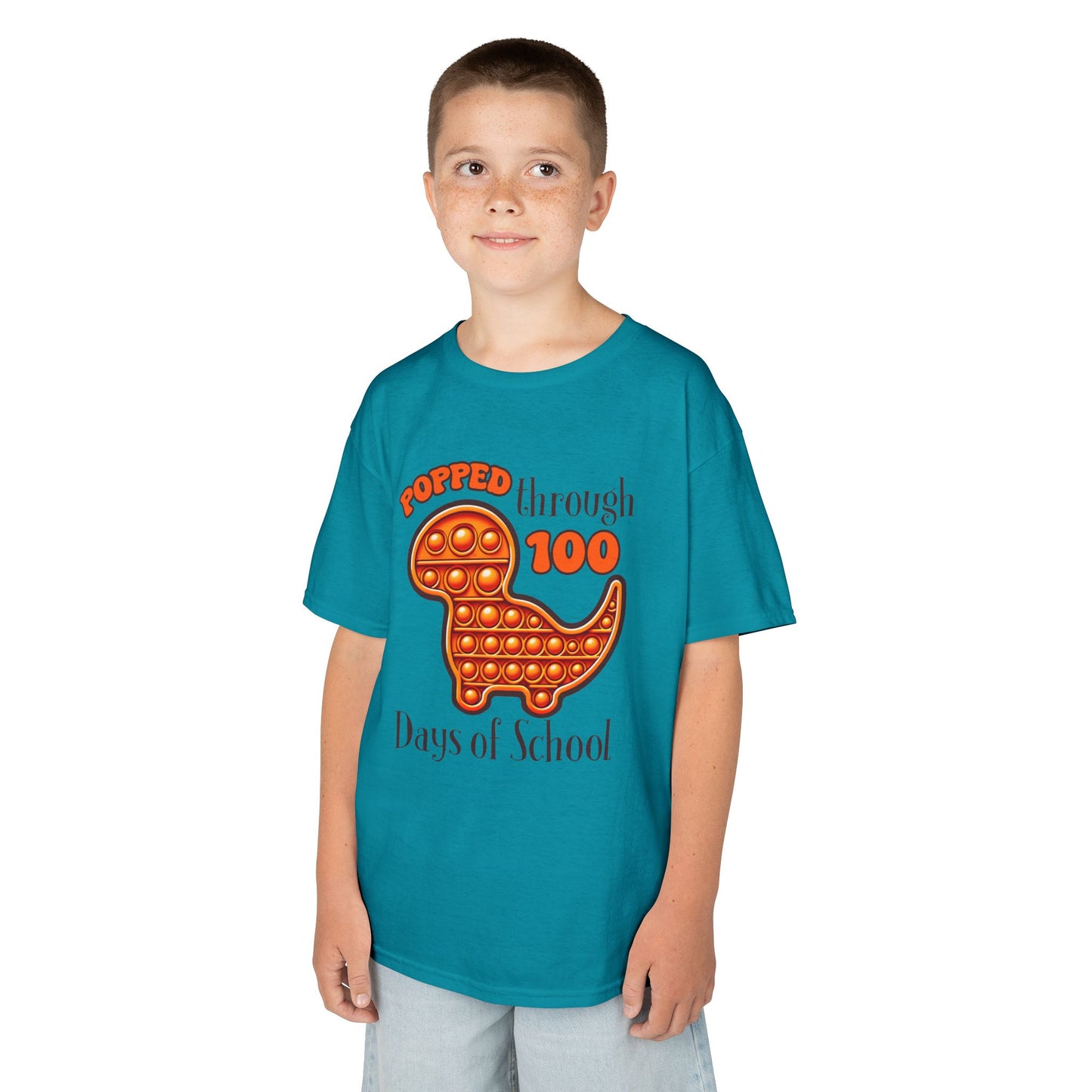 "Popped Through 100 Days of School" Children's Heavy Cotton Tee