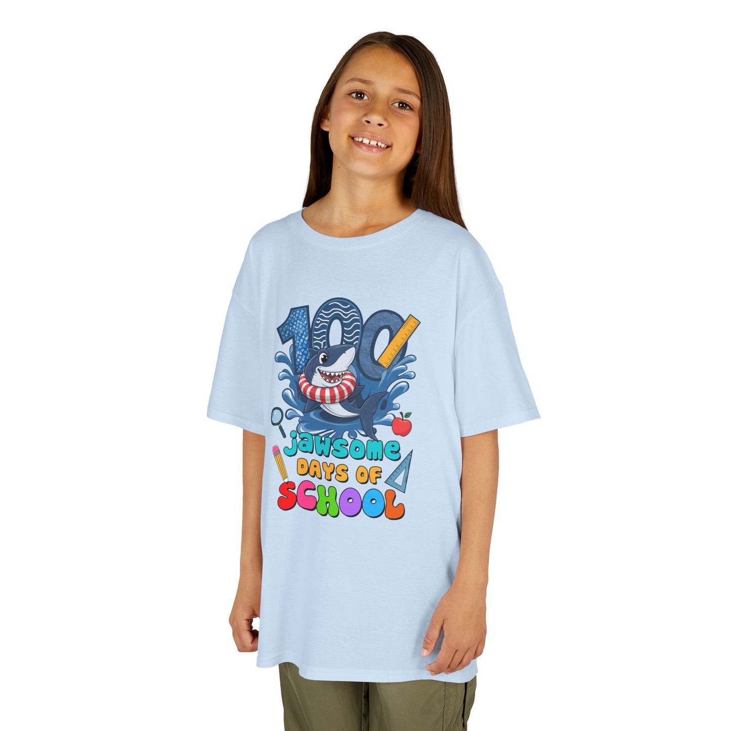 "100 Jawsome Days of School" Children's Heavy Cotton Tee
