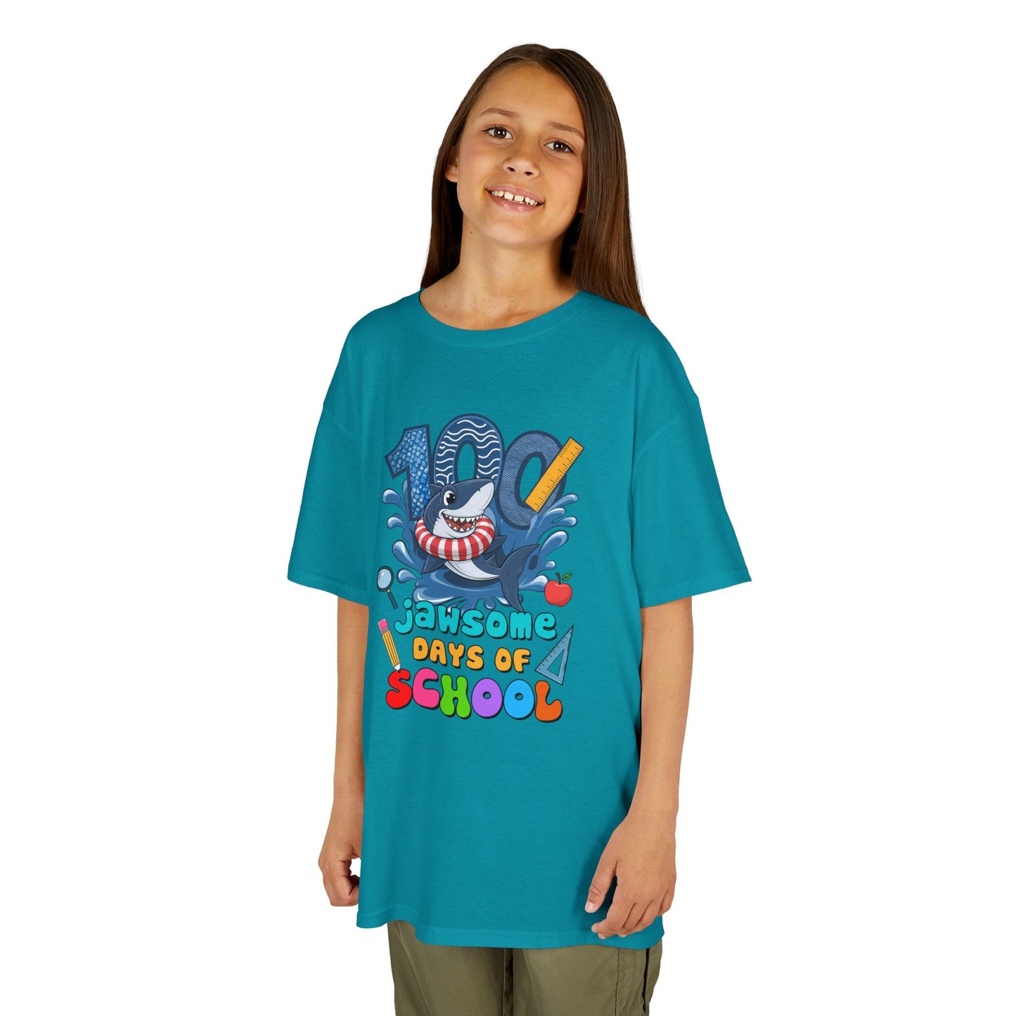"100 Jawsome Days of School" Children's Heavy Cotton Tee