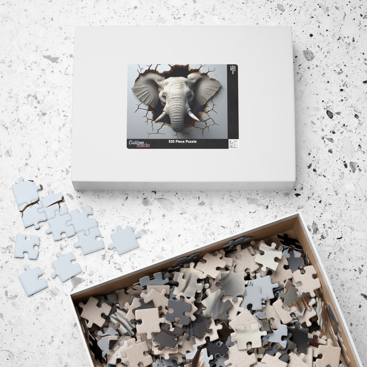 3D Elephant Breaking Wall Puzzle