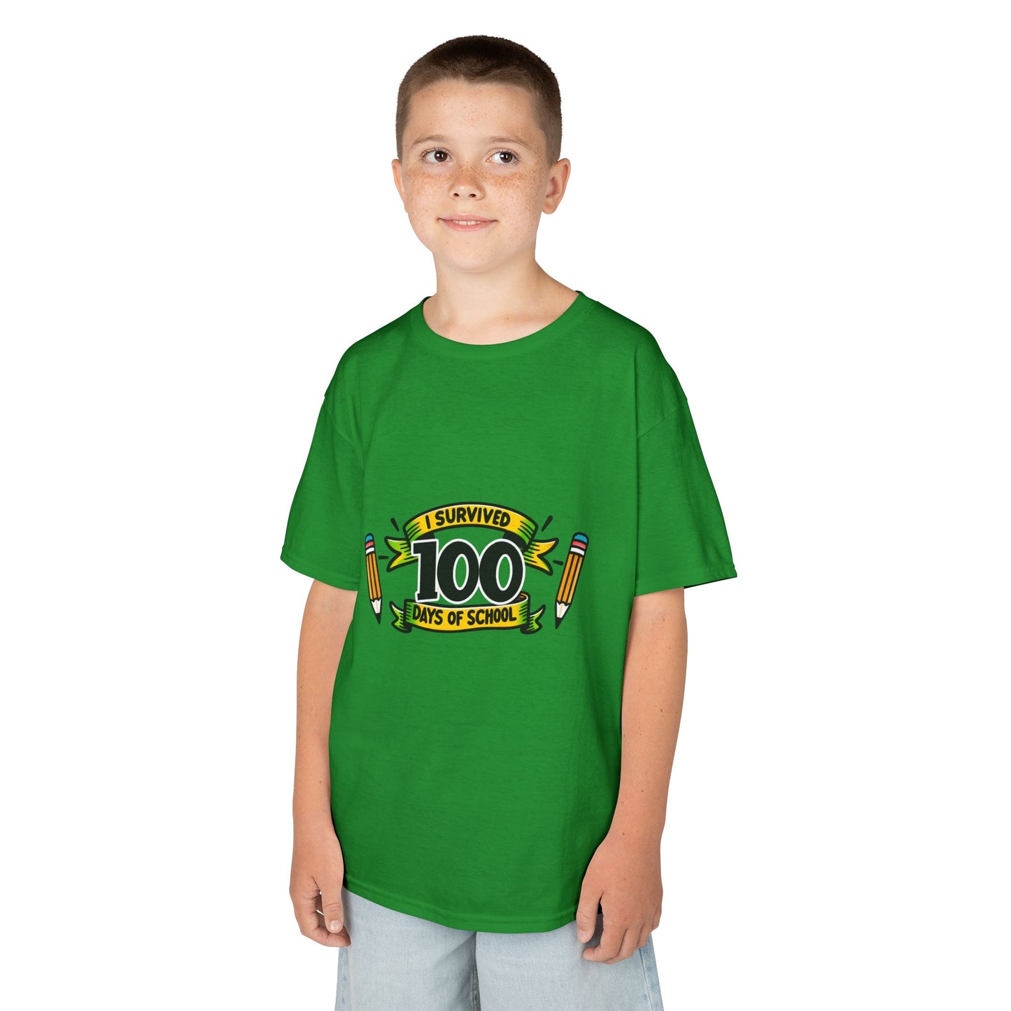 "I Survived 100 Days of School" Children's Heavy Cotton Tee