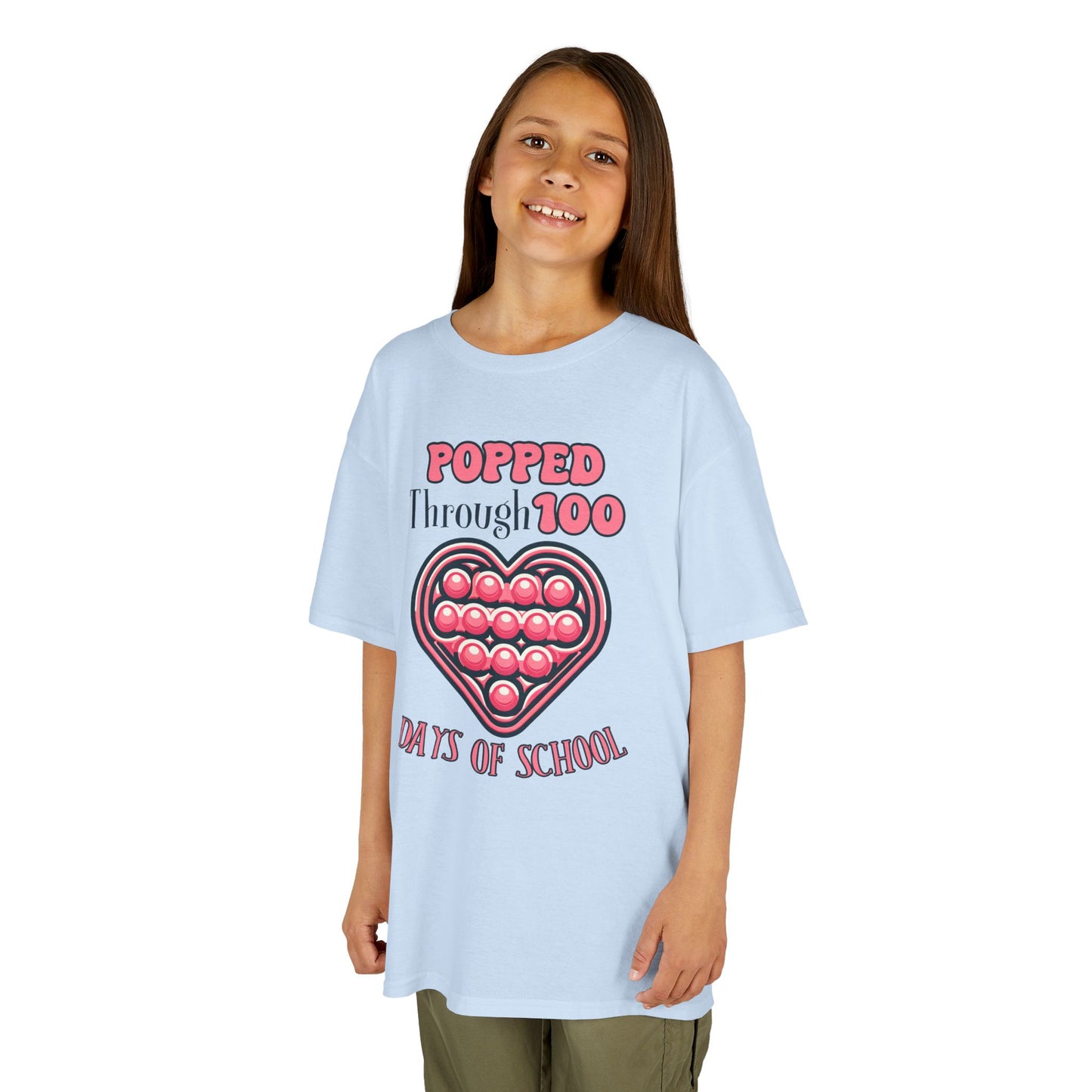 "Popped Through 100 Days of School" Children's Heavy Cotton Tee