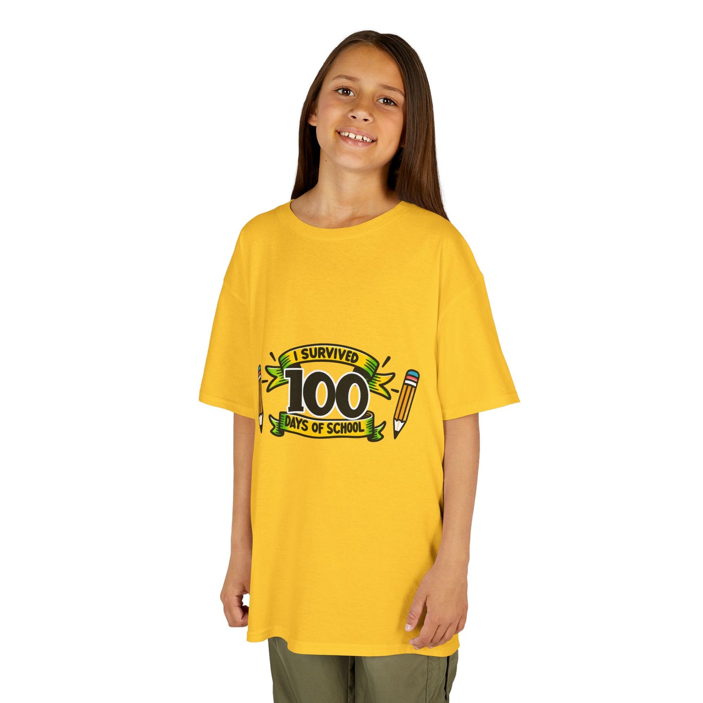 "I Survived 100 Days of School" Children's Heavy Cotton Tee