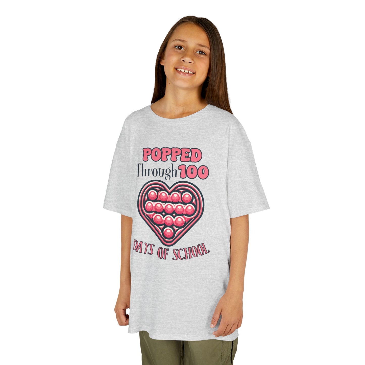 "Popped Through 100 Days of School" Children's Heavy Cotton Tee
