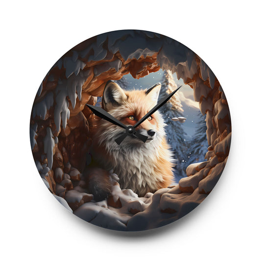 Cave Fox Wall Clock