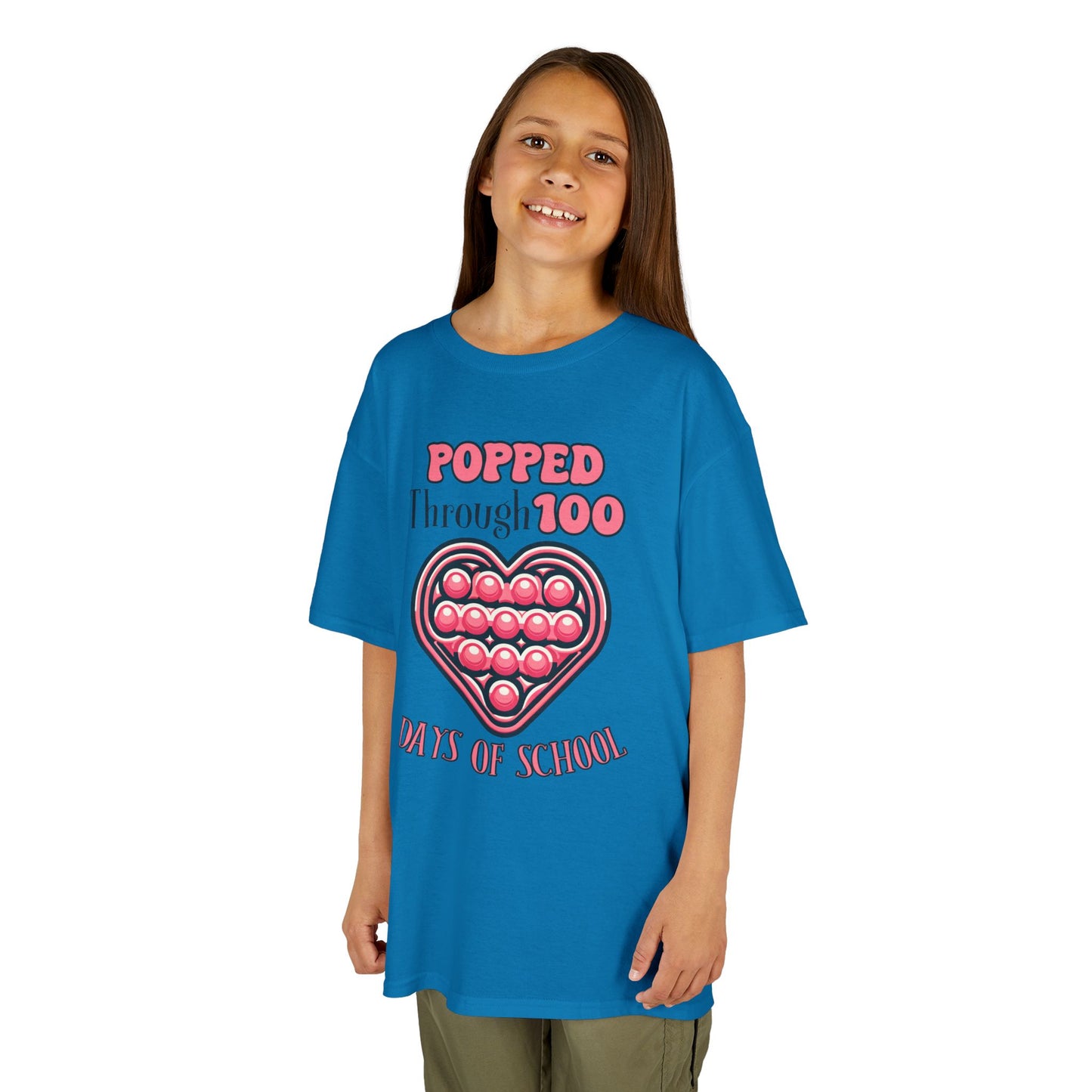 "Popped Through 100 Days of School" Children's Heavy Cotton Tee