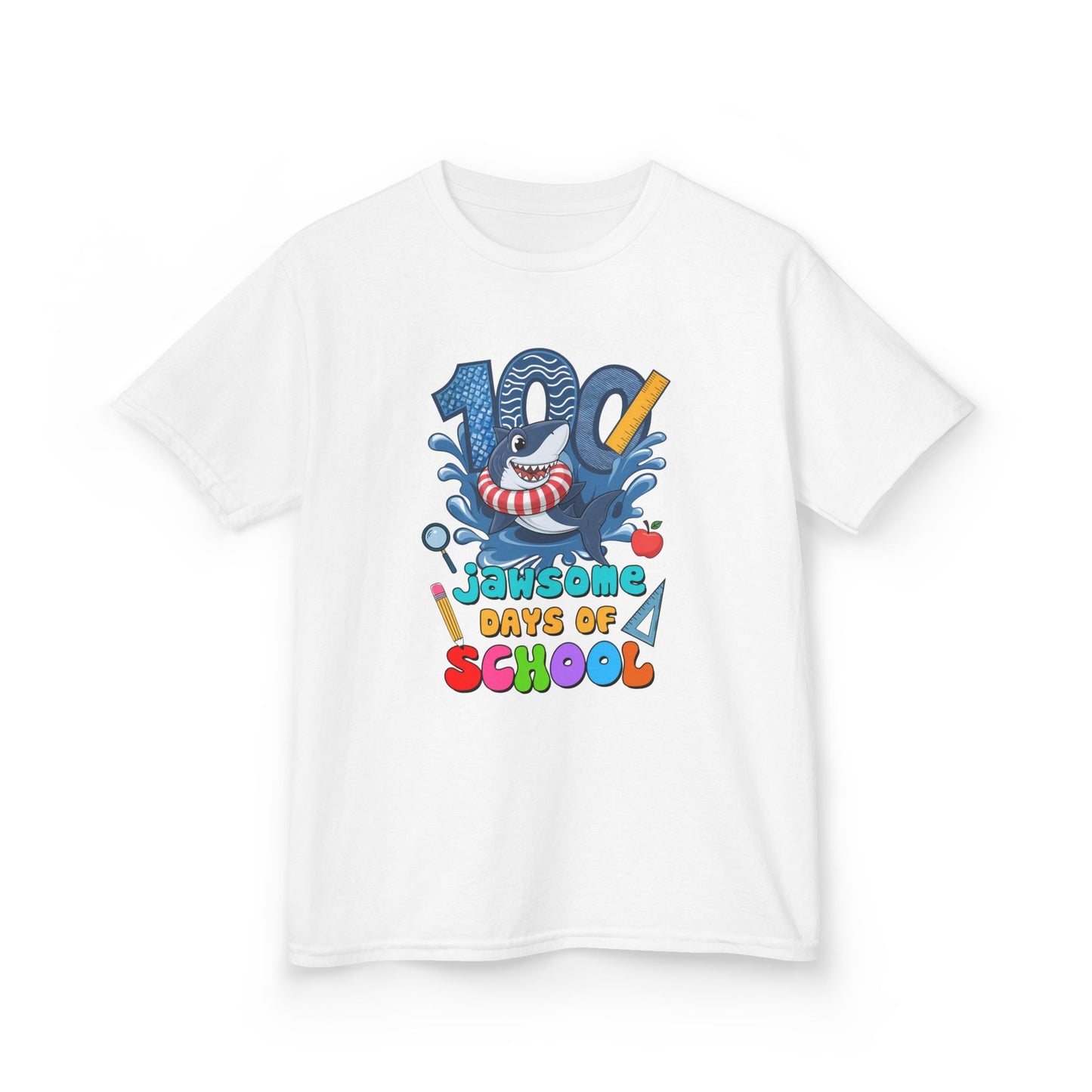 "100 Jawsome Days of School" Children's Heavy Cotton Tee