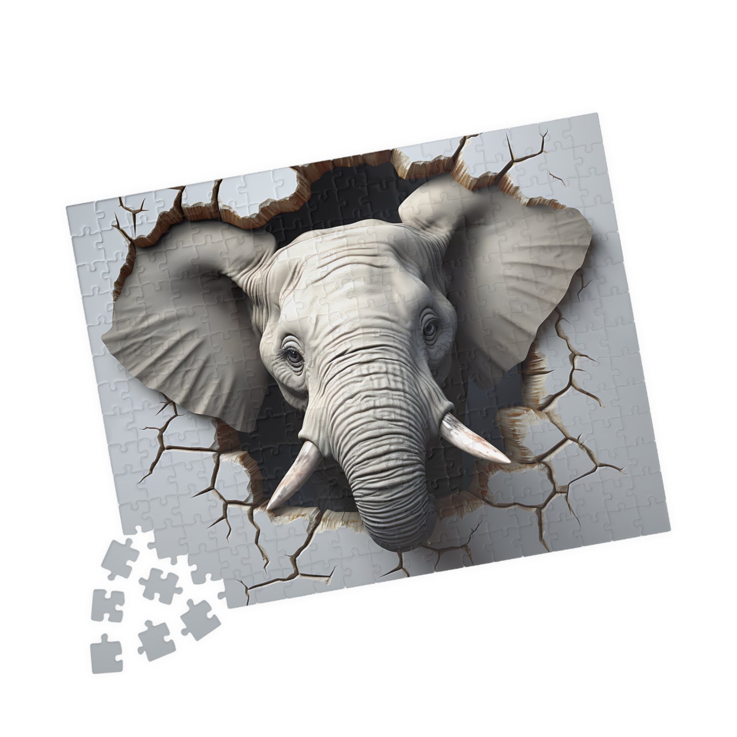 3D Elephant Breaking Wall Puzzle