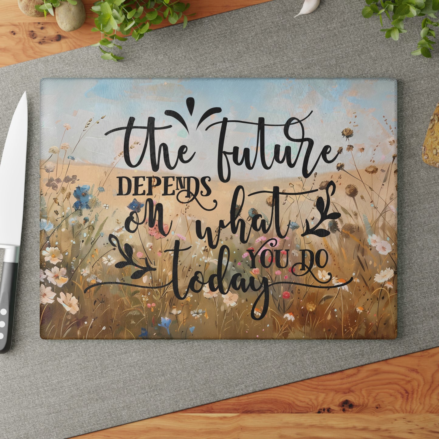 Inspirational Glass Cutting Board
