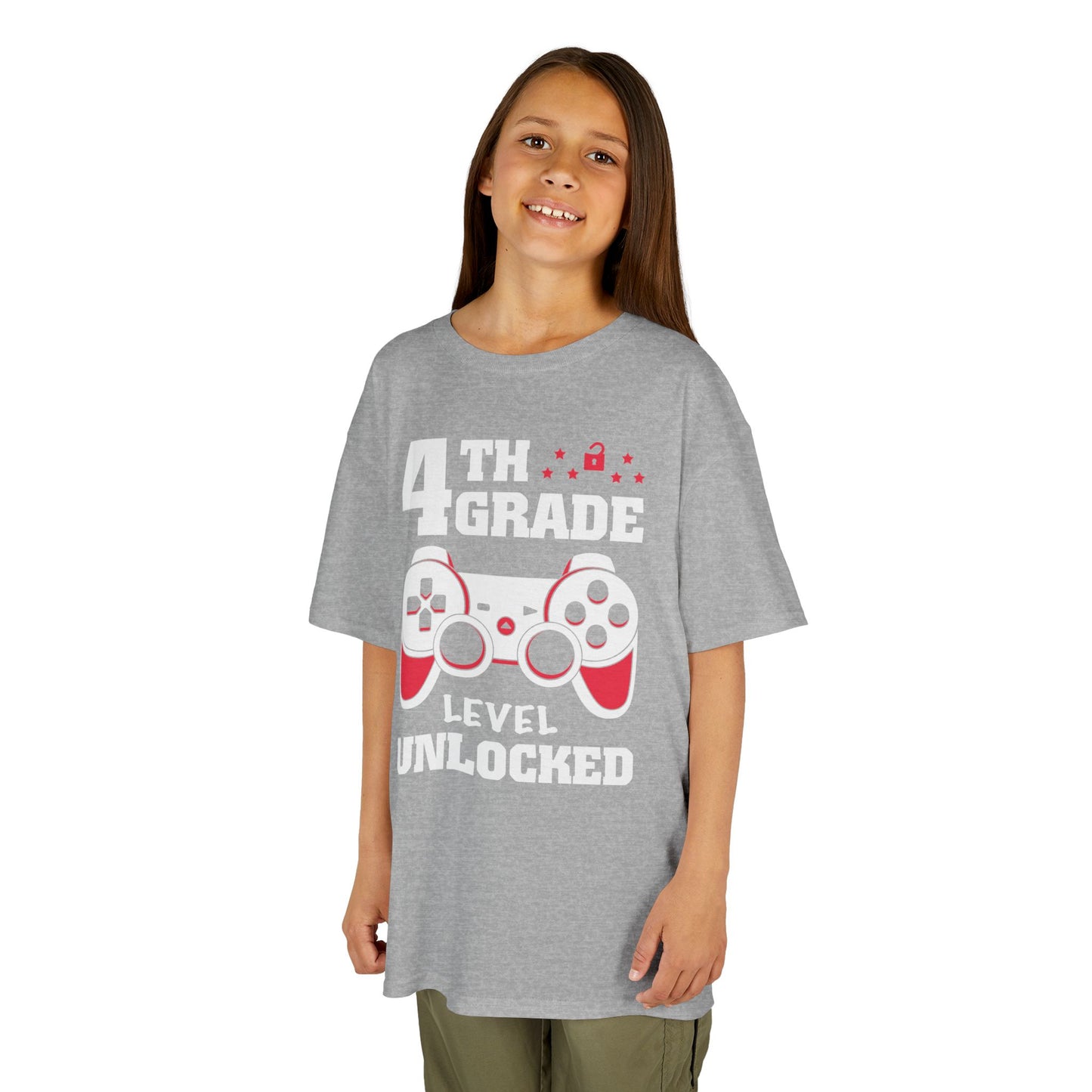 "4th Grade Level Unlocked" Children's Heavy Cotton Tee