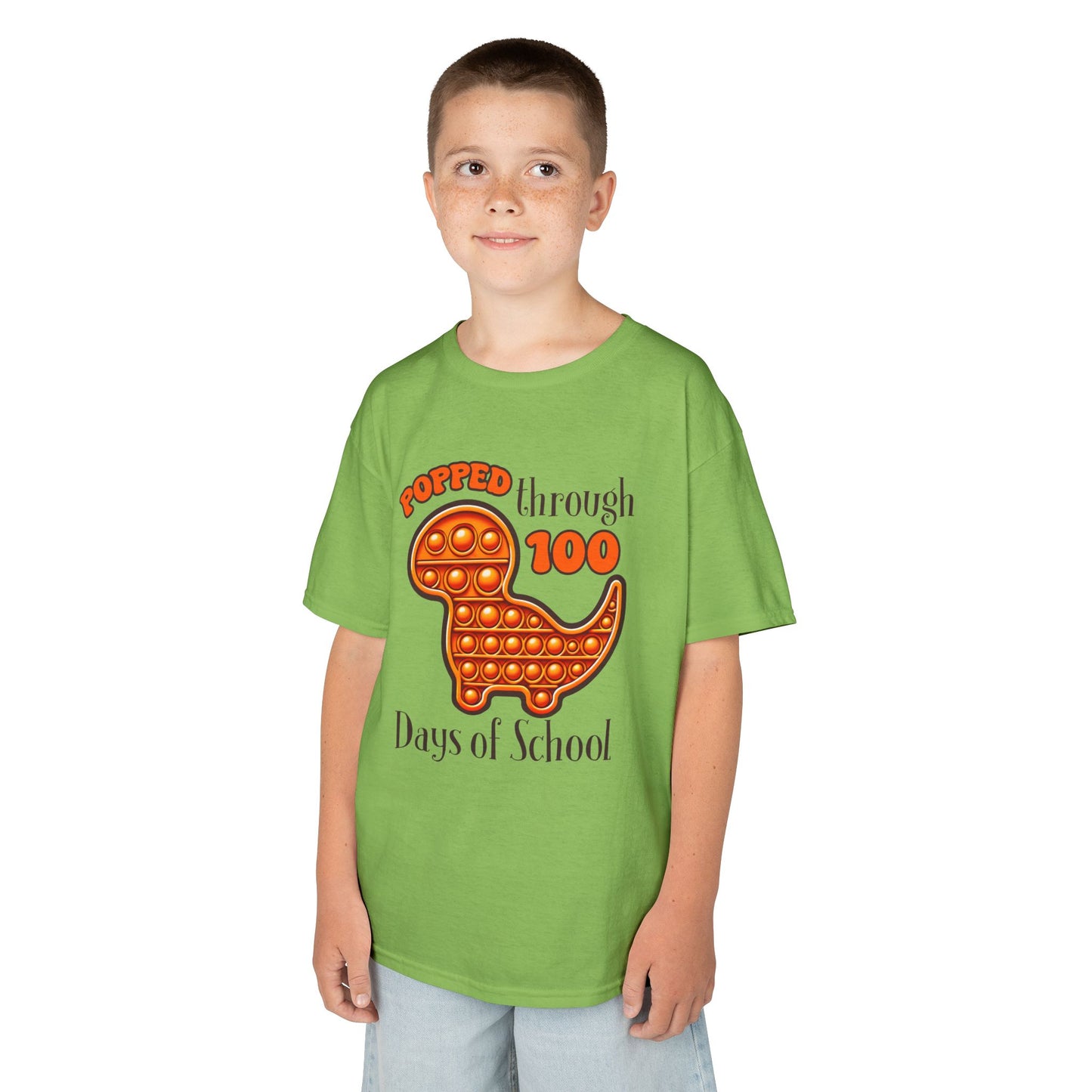 "Popped Through 100 Days of School" Children's Heavy Cotton Tee