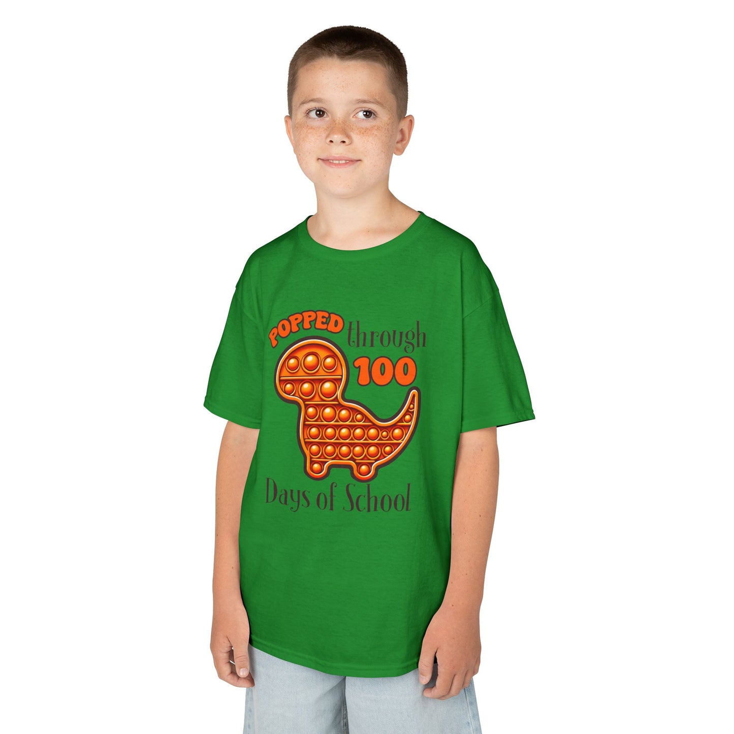 "Popped Through 100 Days of School" Children's Heavy Cotton Tee