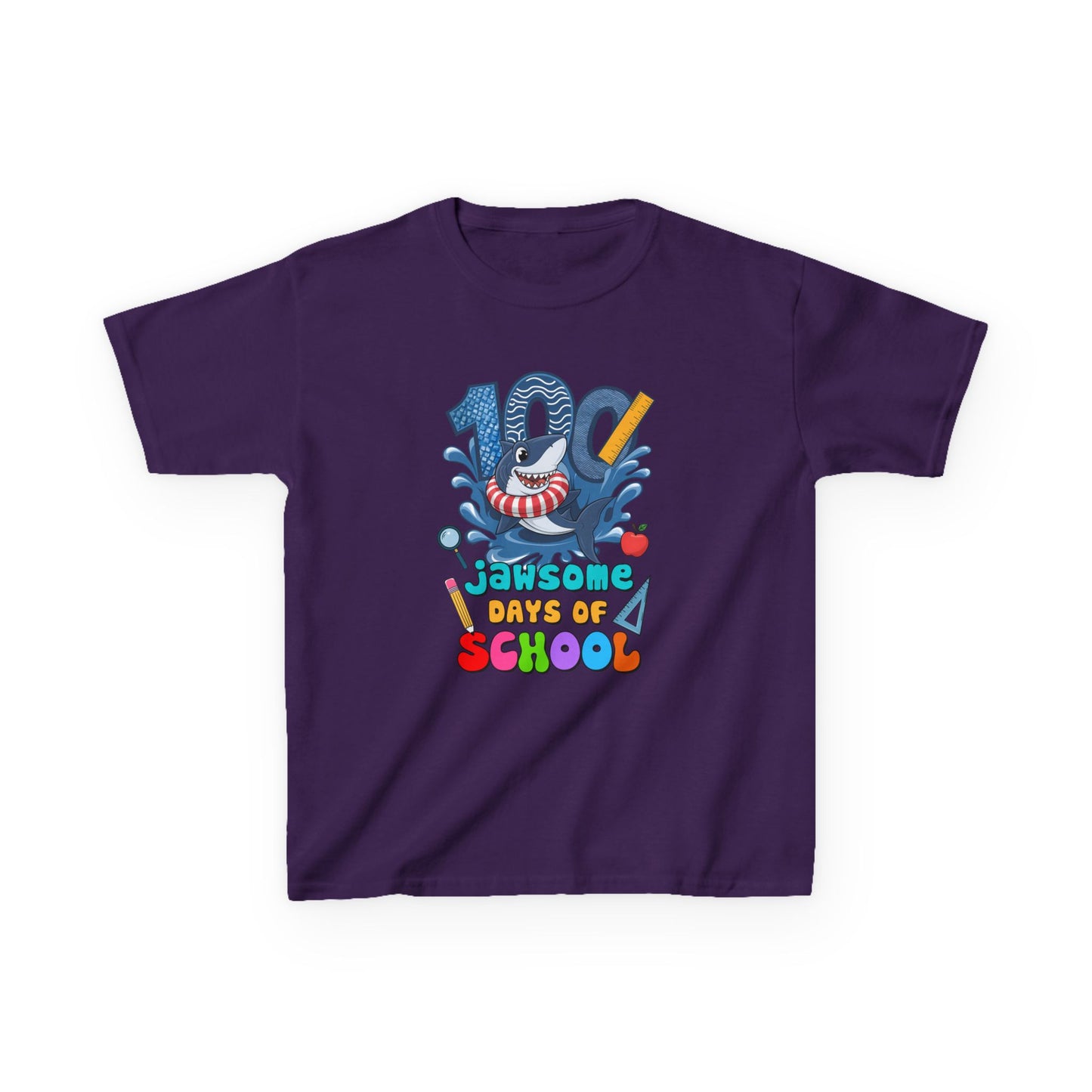 "100 Jawsome Days of School" Children's Heavy Cotton Tee