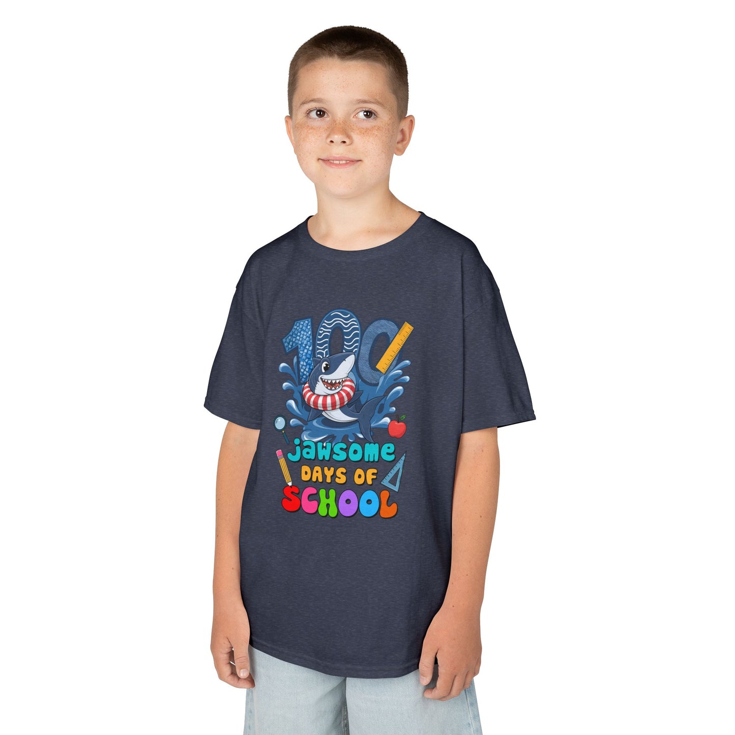 "100 Jawsome Days of School" Children's Heavy Cotton Tee