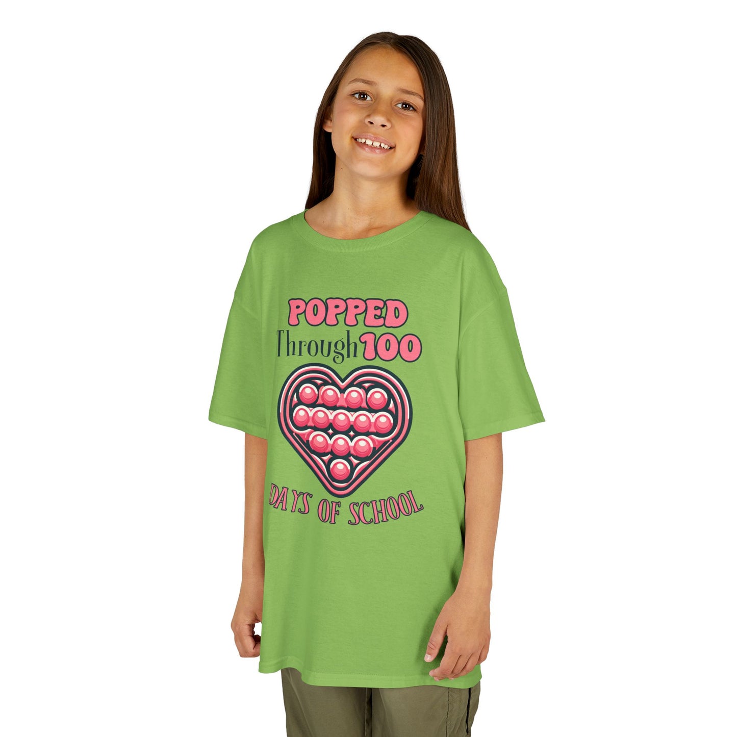 "Popped Through 100 Days of School" Children's Heavy Cotton Tee