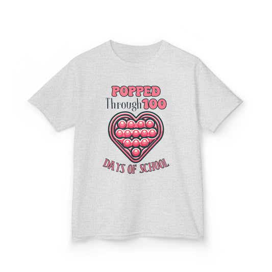 "Popped Through 100 Days of School" Children's Heavy Cotton Tee