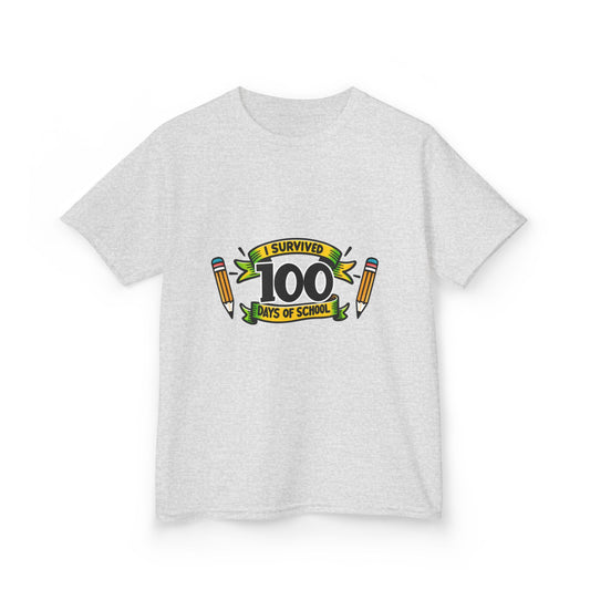 "I Survived 100 Days of School" Children's Heavy Cotton Tee