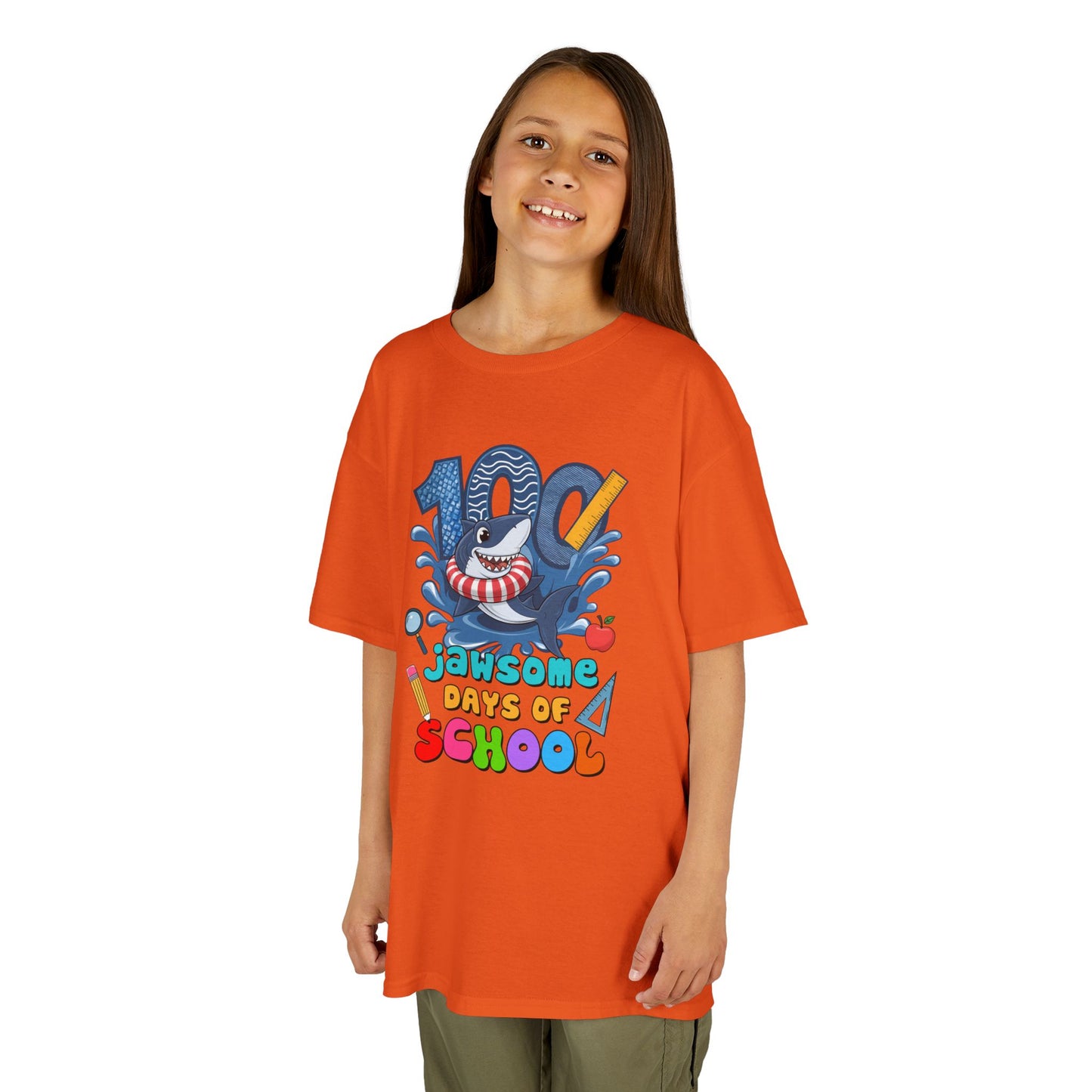 "100 Jawsome Days of School" Children's Heavy Cotton Tee