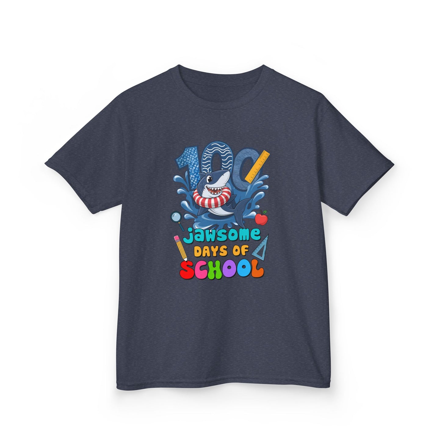 "100 Jawsome Days of School" Children's Heavy Cotton Tee