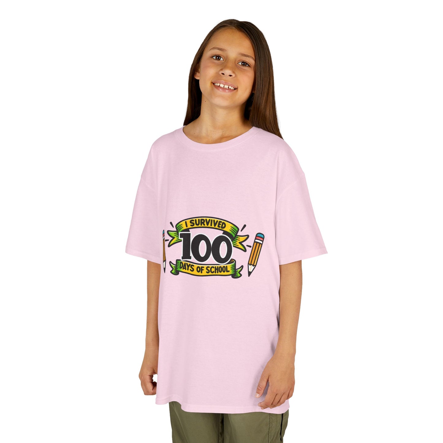 "I Survived 100 Days of School" Children's Heavy Cotton Tee
