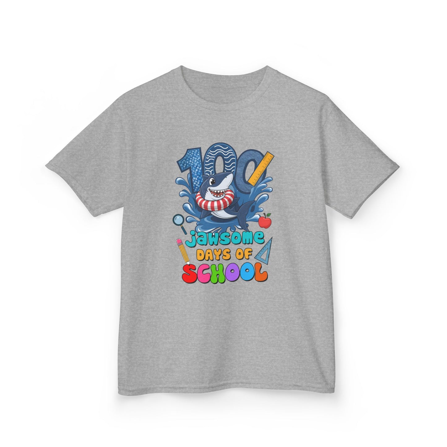 "100 Jawsome Days of School" Children's Heavy Cotton Tee