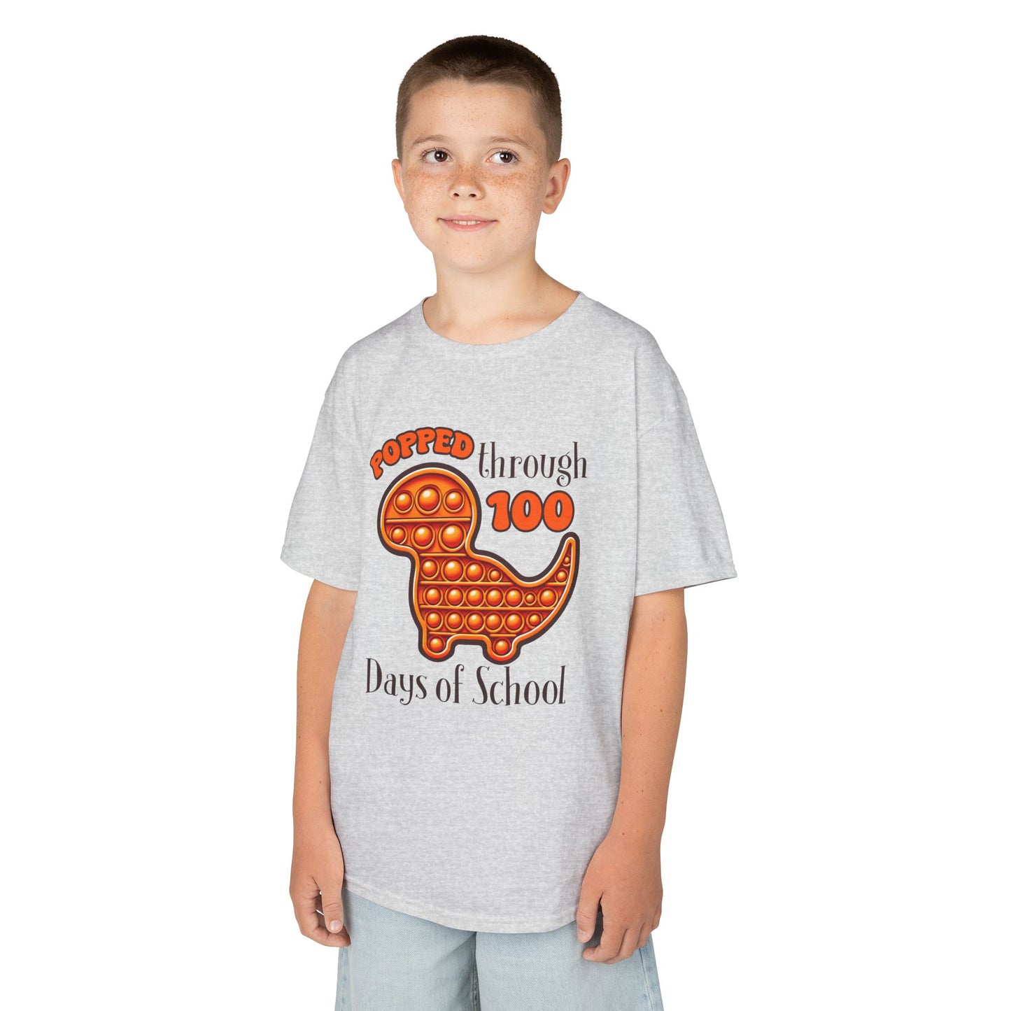 "Popped Through 100 Days of School" Children's Heavy Cotton Tee