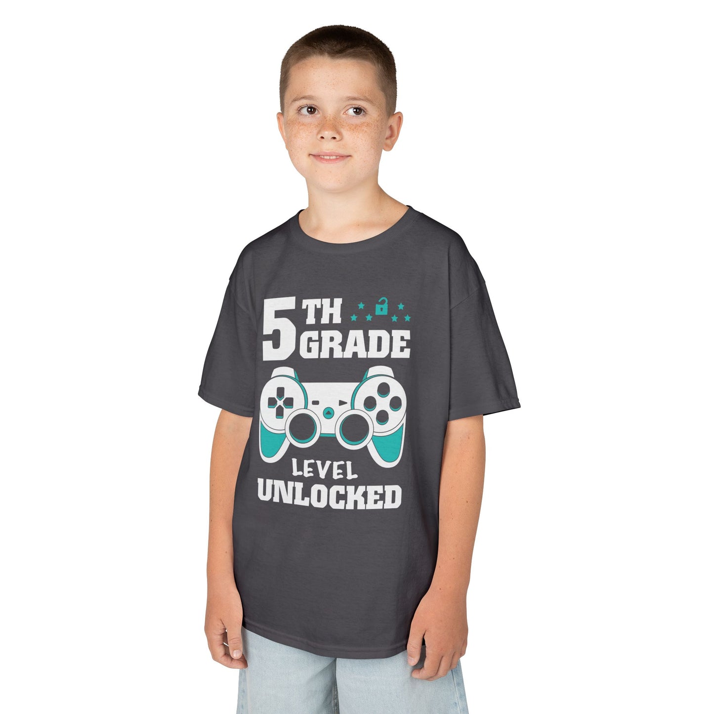 "5th Grade Level Unlocked" Children's Heavy Cotton Tee