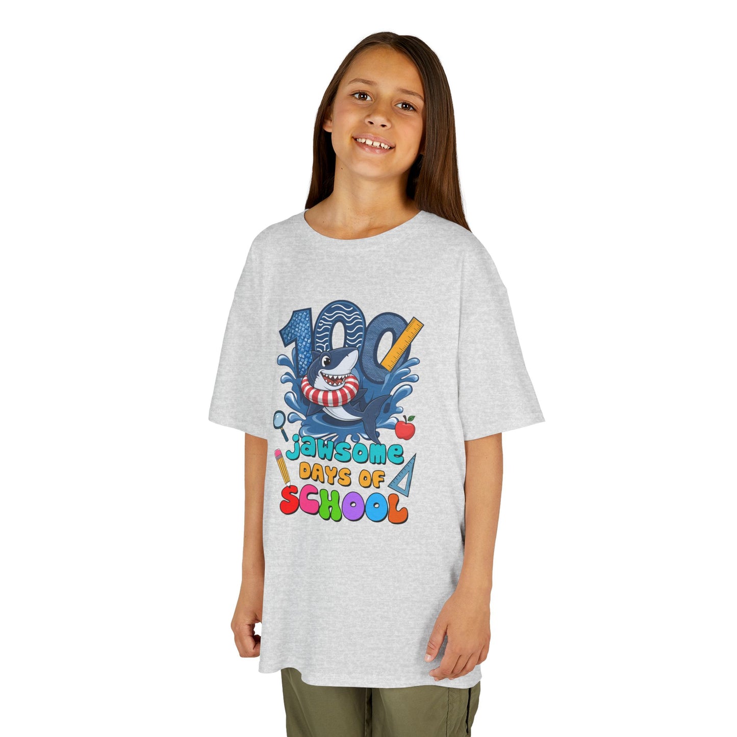"100 Jawsome Days of School" Children's Heavy Cotton Tee