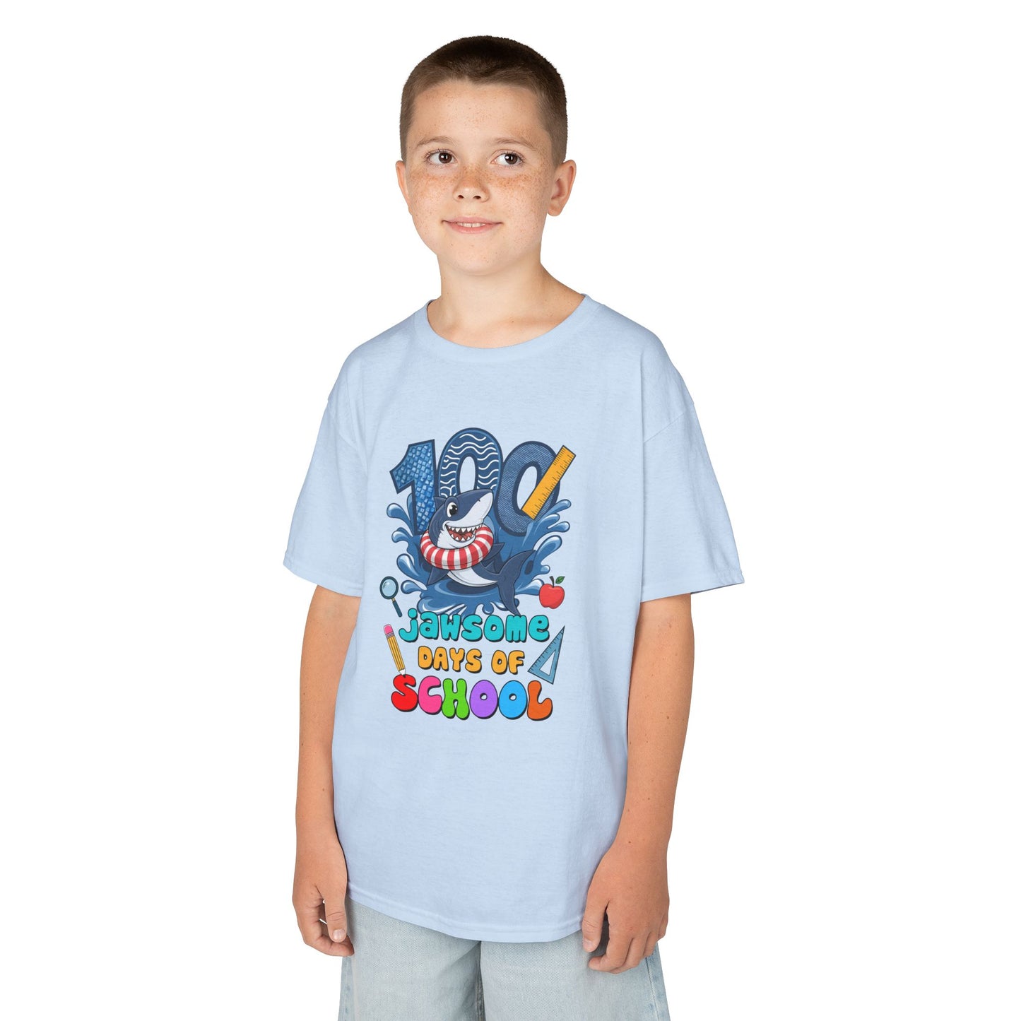 "100 Jawsome Days of School" Children's Heavy Cotton Tee