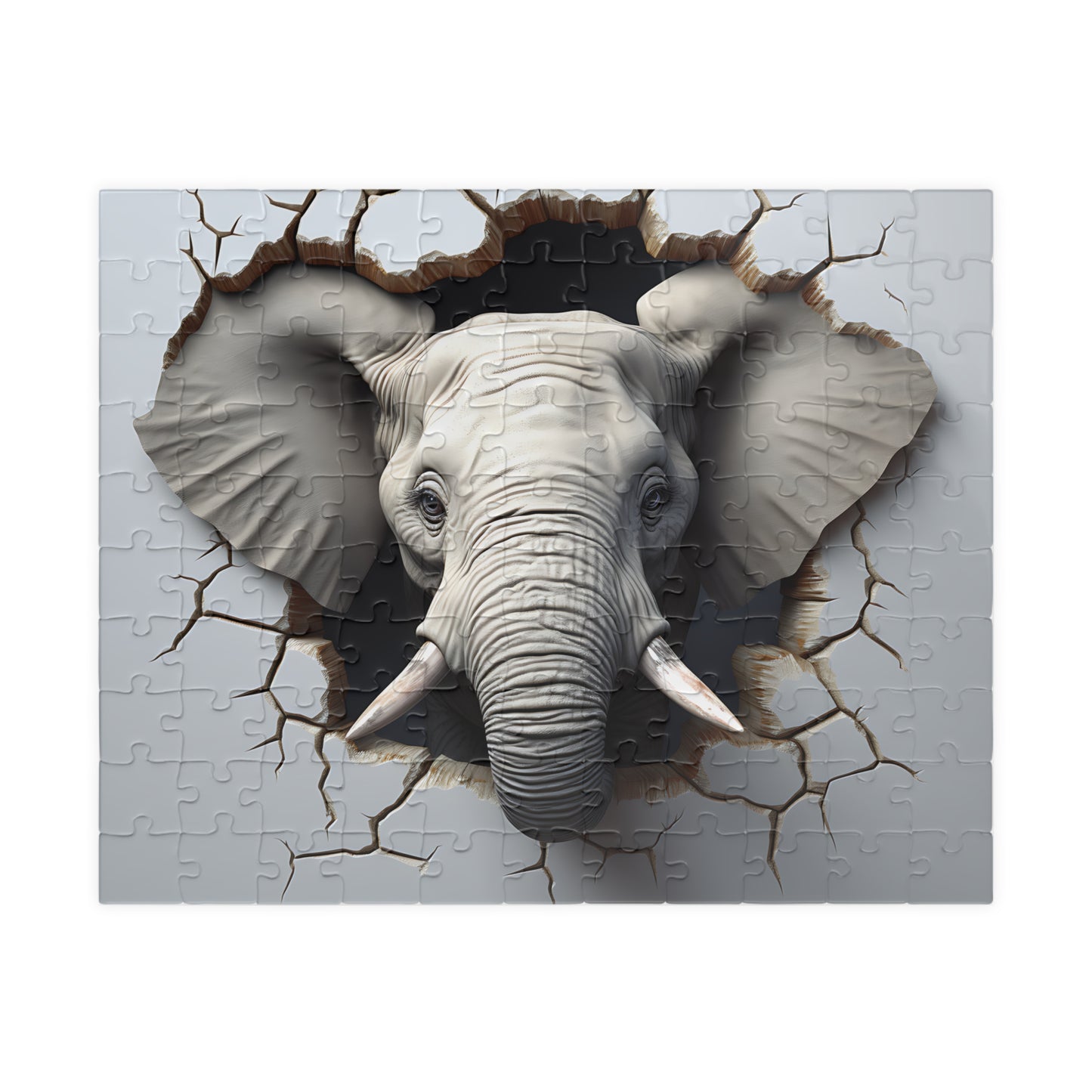 3D Elephant Breaking Wall Puzzle