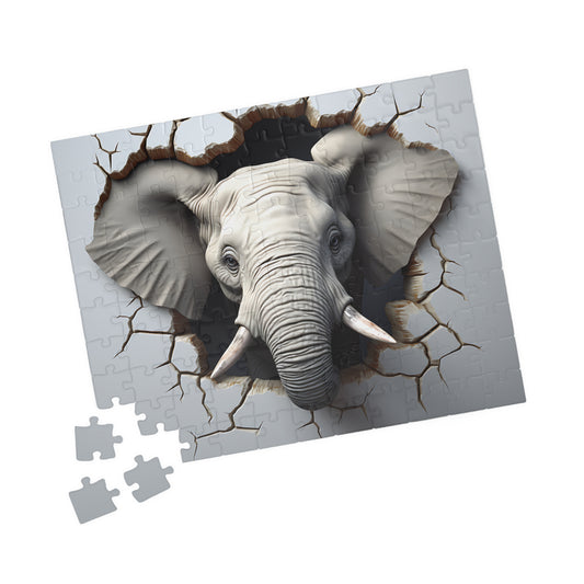 3D Elephant Breaking Wall Puzzle