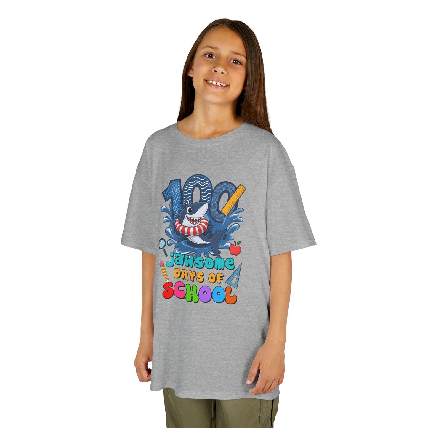 "100 Jawsome Days of School" Children's Heavy Cotton Tee