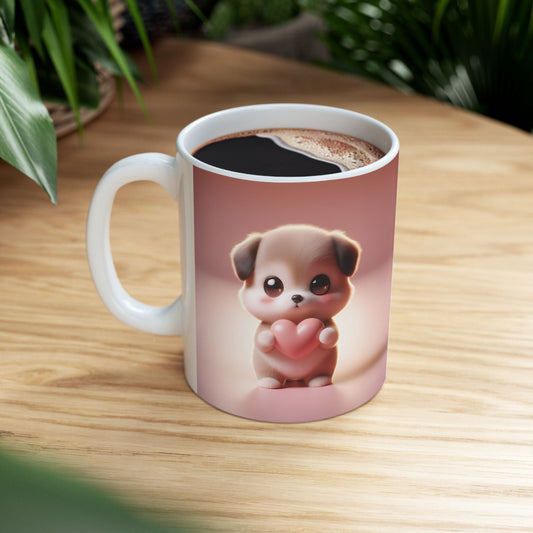 Valentine's Puppy Ceramic Mug