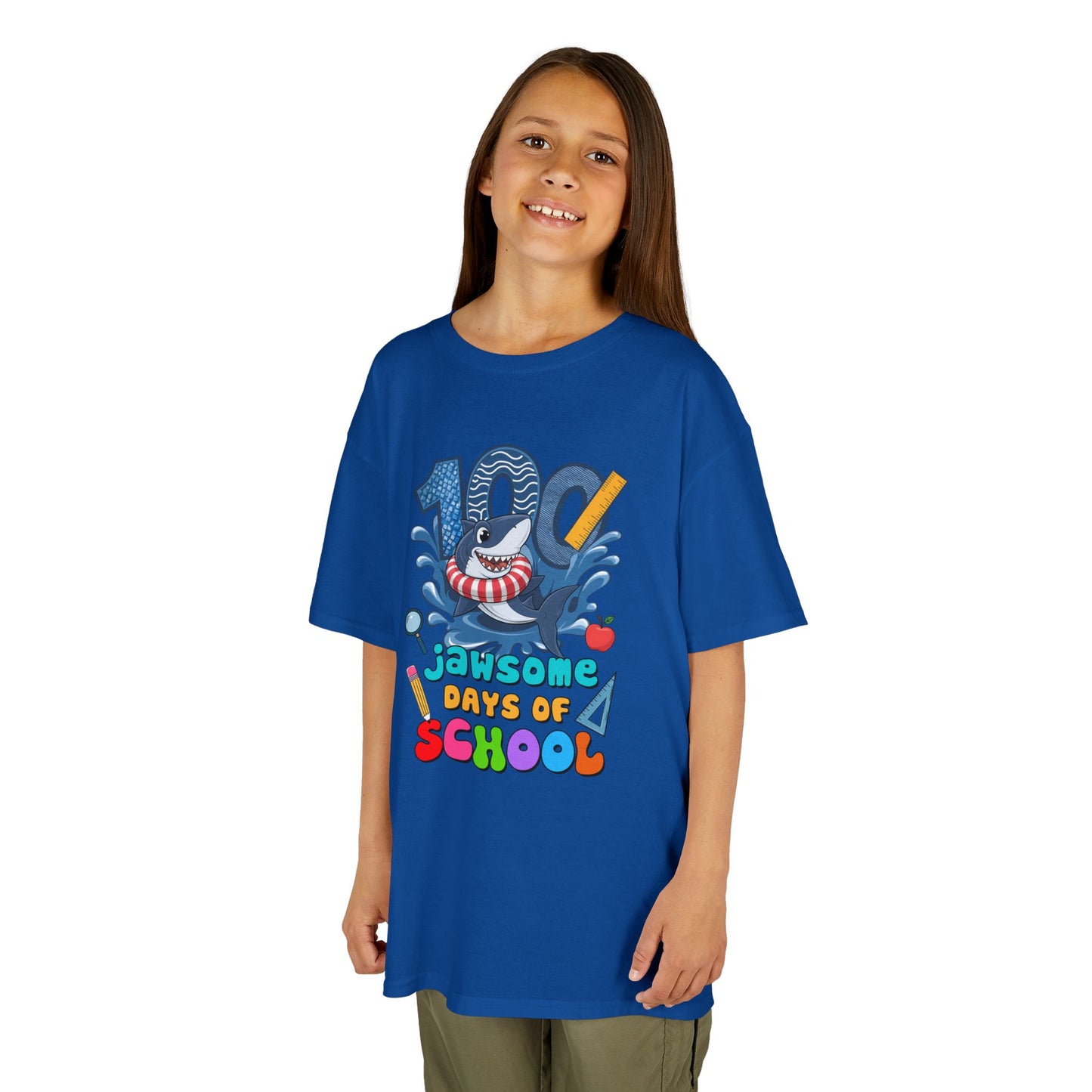 "100 Jawsome Days of School" Children's Heavy Cotton Tee