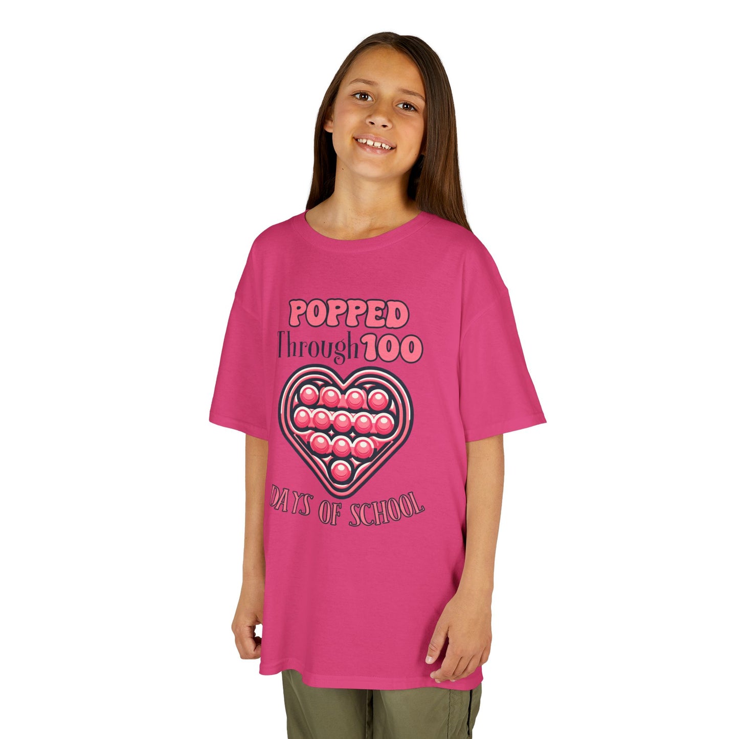 "Popped Through 100 Days of School" Children's Heavy Cotton Tee