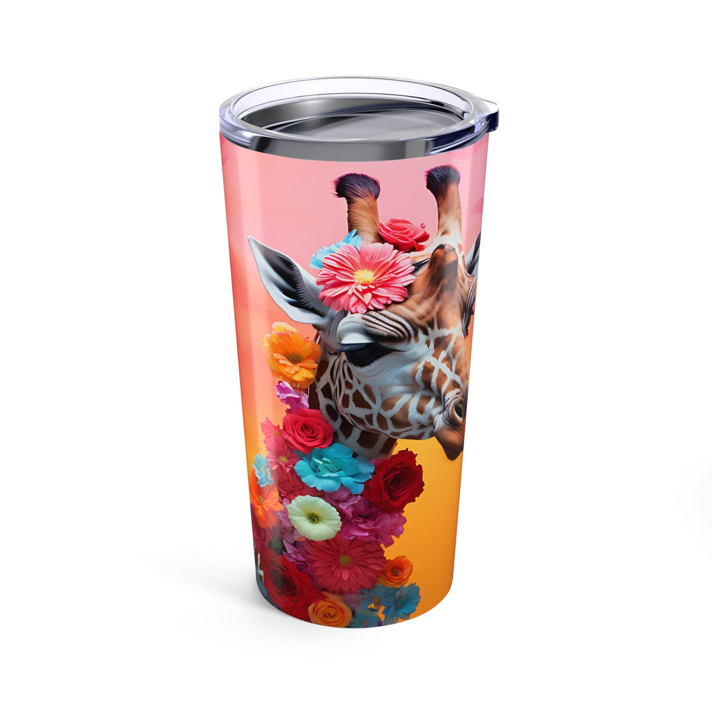 Floral Giraffe 20oz Tumbler