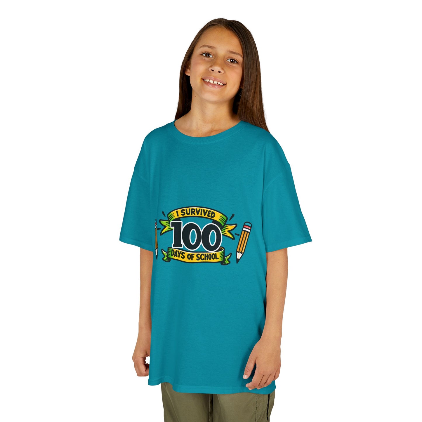 "I Survived 100 Days of School" Children's Heavy Cotton Tee