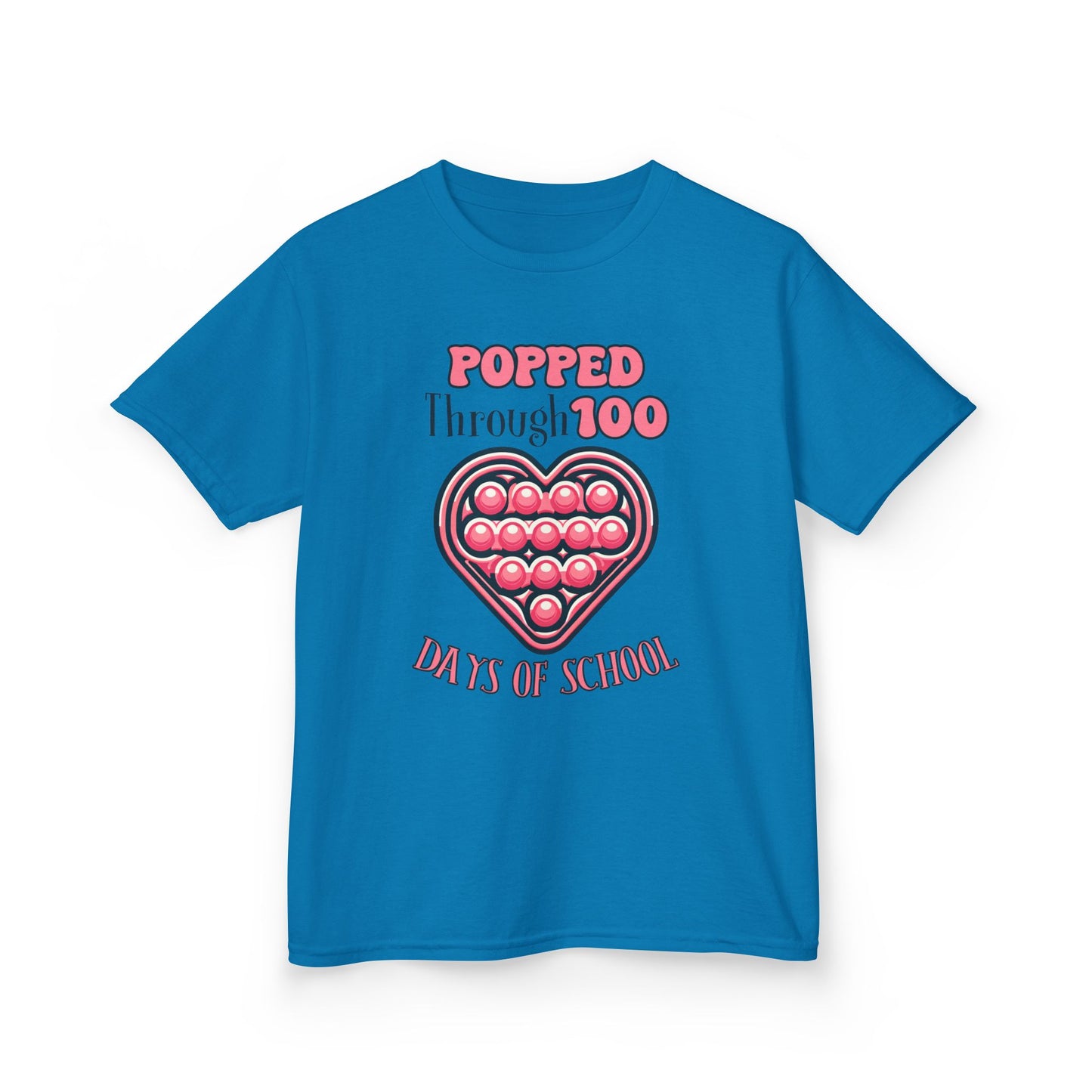 "Popped Through 100 Days of School" Children's Heavy Cotton Tee