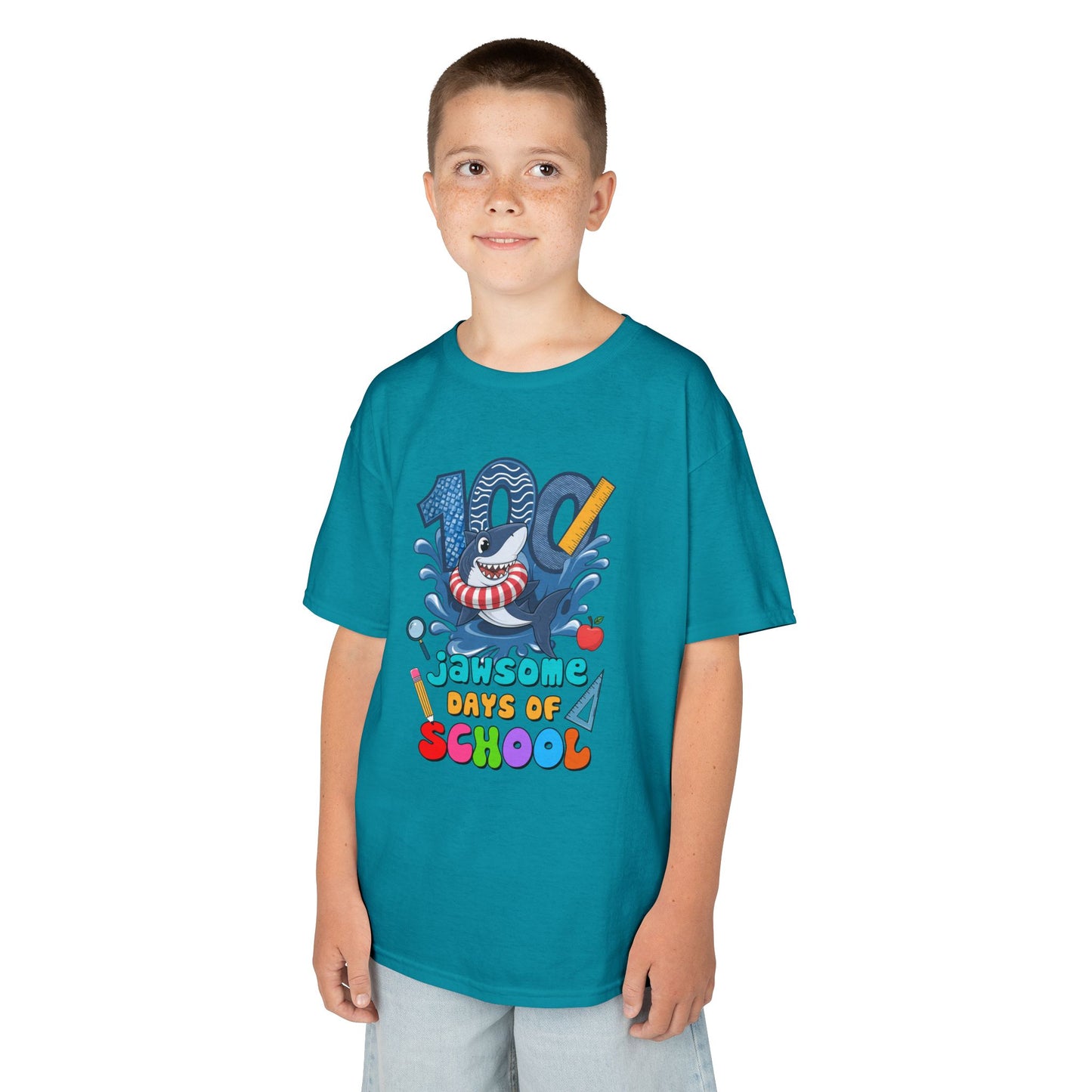 "100 Jawsome Days of School" Children's Heavy Cotton Tee