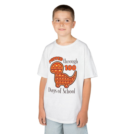 "Popped Through 100 Days of School" Children's Heavy Cotton Tee