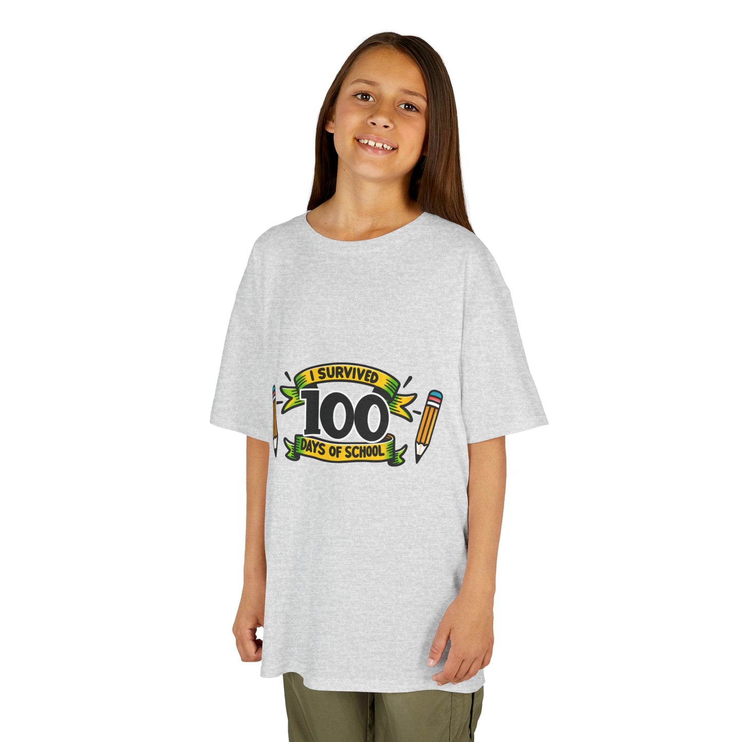"I Survived 100 Days of School" Children's Heavy Cotton Tee