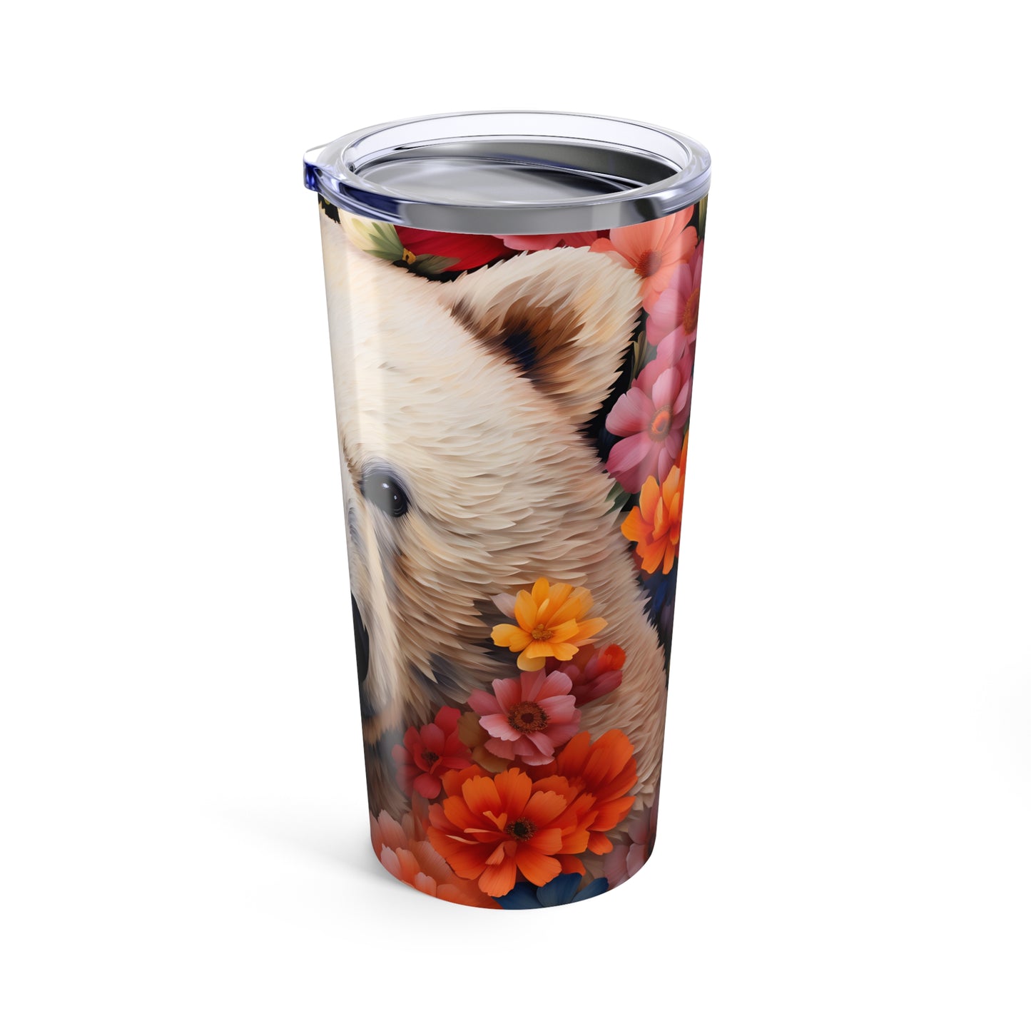 Floral Polar Bear 20oz Tumbler